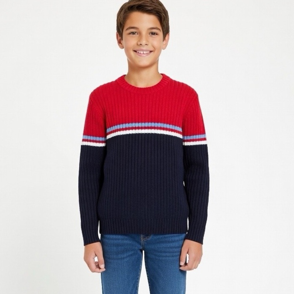 Vintage boys Duck Head Red and Blue Crewneck Sweater 10/12